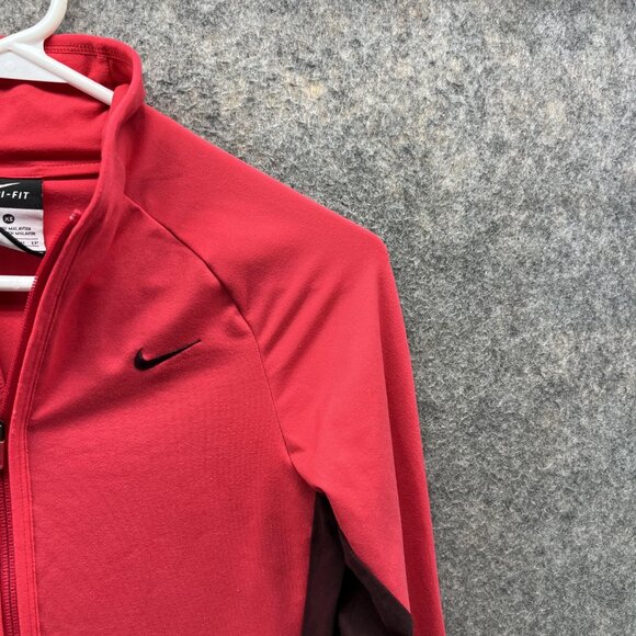 Nike Sweater Women XS Pink Full Zip Athletic Fit Training Dri Fit Track Jacket - Picture 4 of 14